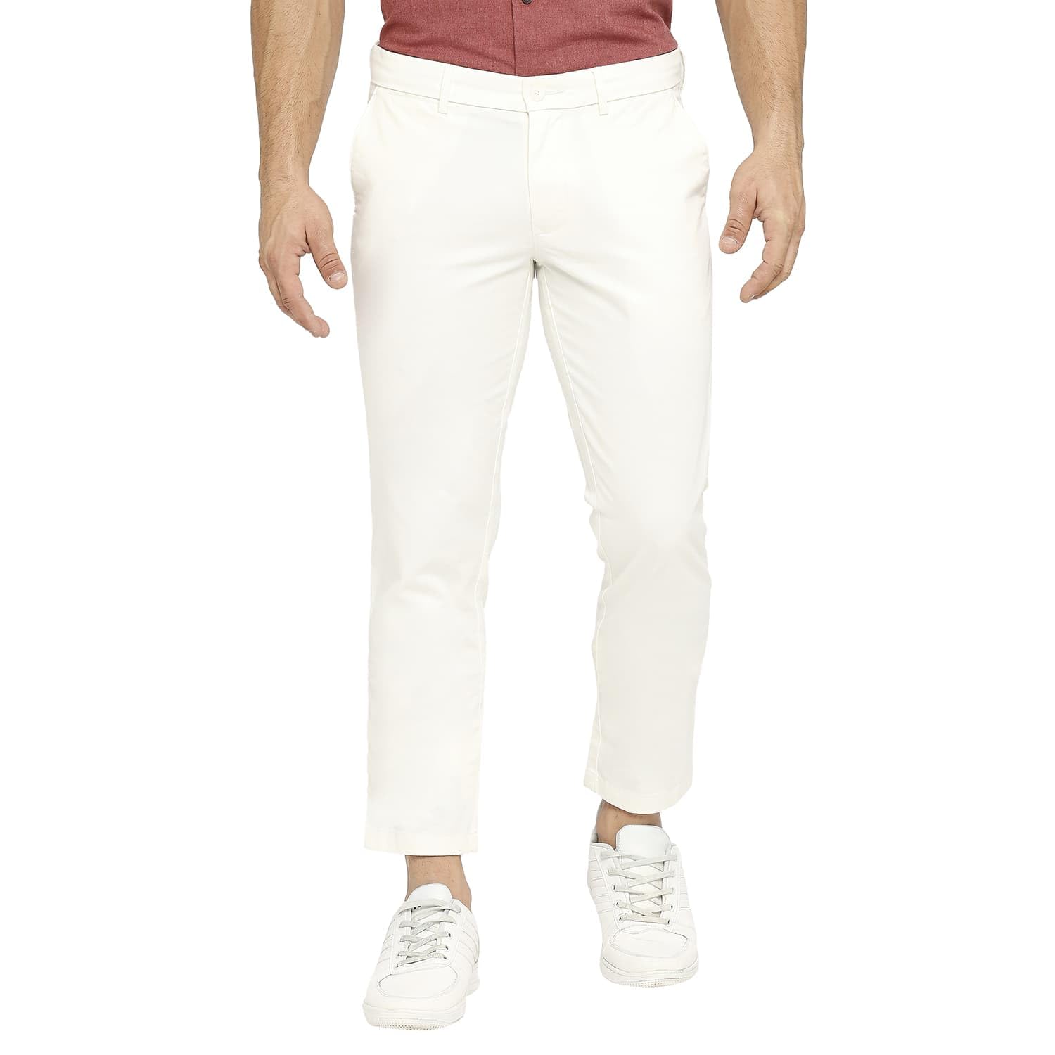basics Cotton Stretch Men's Trousers | Smart Casual Office Pants-picture-47