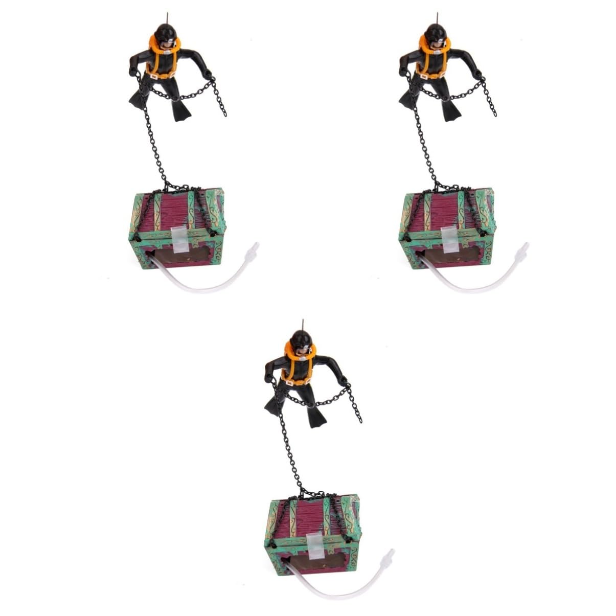 BESPORTBLE Dekoracje Akwariowe 3 nurek skarbów ozdoba akwarium dekoracja akwarium płetwonurek do akwarium dekoracje ornament skrzynia skarbów skarb akwarystyczny pneumatyczny udekorować