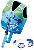 Schwimmweste für Kinder und Jugendliche + Schwimmbrille blau