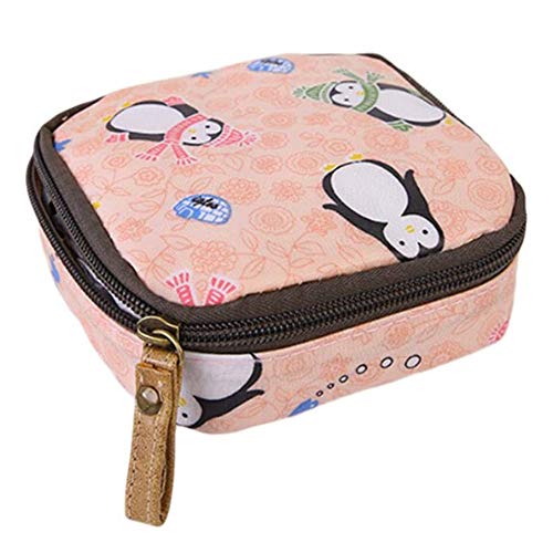 HSDCK Piazza Coin Purse con Cerniera Grande capienza Chiave del tovagliolo Sanitario Card Case Cotton Pouch Bag Storage a Mano per Le Donne Ragazze Bambini,D