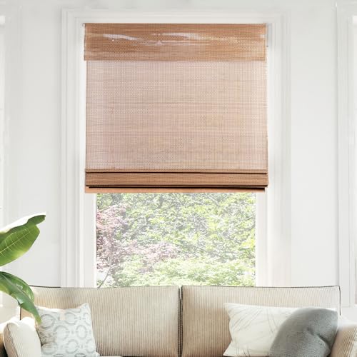 CHICOLOGY Bamboo Roman Shades - Smart Choice Eco-Friendly Light Filtering Blinds for Windows, Premium Quality, Ideal for Home, Acorn, 35"W X 64"H