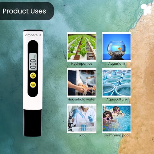 Image of AMPEREUS Digital TDS & pH Meter | Water Quality Tester for Home, RO, Aquarium & More | Accurate Water Purity, pH Level & TDS Checker for Reliable Testing