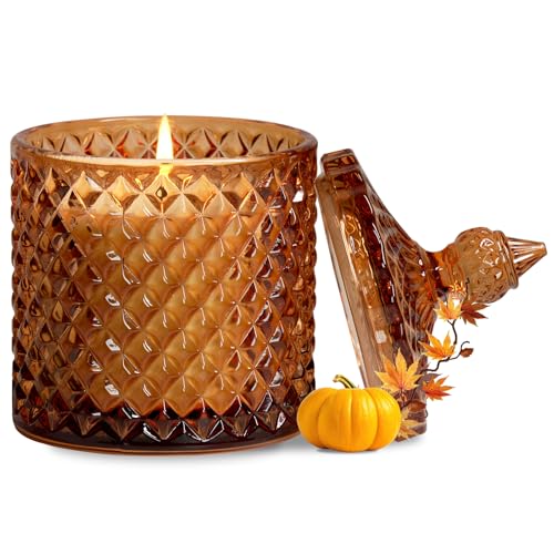 Pumpkin Spice Scented Candles,Sweet & Spicy Cinnamon Pumpkin Candles, Fall Scented Candles for Thanks Giving, Large Jar Candle for Home Scented, Natural Soy Wax Candle, Home Fragrance Decor