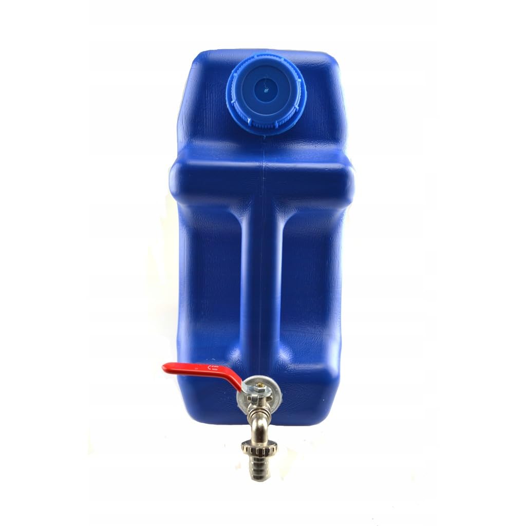 Wasserkanister 20l aus Kunststoff, Wassertank mit Hahn, Set 2 Stück, Wasserbehälter Trinkwasserkanister, Reservekanister, Kunststoffkanister, für Haus, Garten,Camping usw., dichter Verschluss, Blau