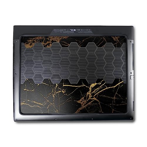 Image of MightySkins Skin Compatible with Alienware M18 R1 (2023) Full Wrap Kit - Black Gold Marble | Protective, Durable, and Unique Vinyl Decal wrap Cover | Easy to Apply & Change Styles | Made in The USA