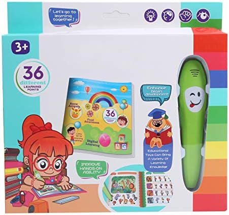Electronic Reading Pen with Learning Book, English Figure Logic Learning Animal Cognition Kids Book Pen Toy Children Point Reading Pen(#1)