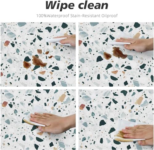 Image of FOKRIM Marble Wallpaper 45x300cm (14 SQFT) Sticker Wallpaper, Peel and Stick, Removable, Self-Adhesive, Waterproof, Decorative Wallpaper for Home, Kitchen, Bedroom, Office (White DOT, 60x200)