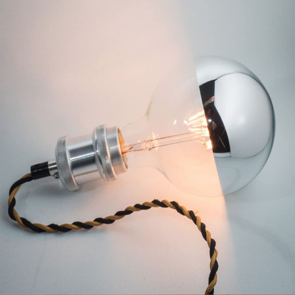 (Confezione da 6) Lampadine a LED metà cromate, base E26/E27, lampadine Edison vintage, G95/G30 lampadina riflessa metà argento, sorgente luminosa lampada a fagiolo magico, 6 W dimmerabile 2700 K