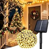 Guirnaldas Luces Exterior Solar, 5M 50 LED Luces Solares Exterior Jardin