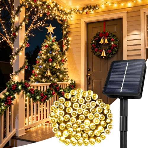 Guirnaldas Luces Exterior Solar, 5M 50 LED Luces Solares Exterior Jardin