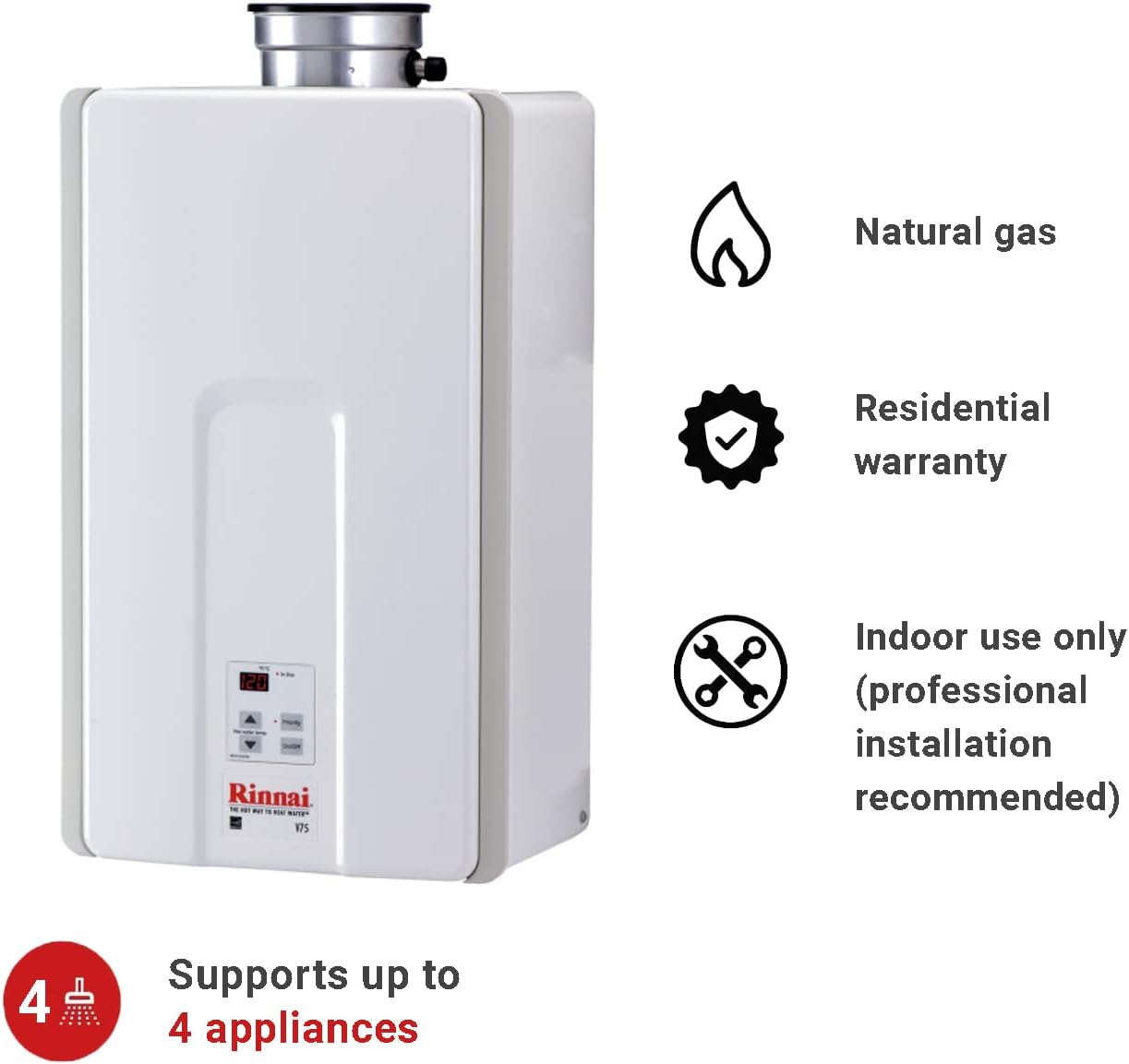 Rinnai V75iN Tankless Natural Gas Water Heater, Ecuador Ubuy