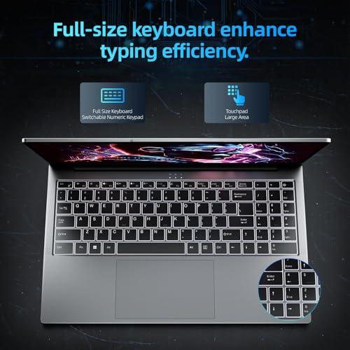 Image of jumper Laptop, Intel 12th Core i5 CPU up to 4.4GHz, 8GB RAM 256GB NVME SSD, 15.6 inch FHD IPS Display, 62.7Wh Battery, WiFi 6, Bluetooth5.1, 2 Memory Slots, Windows 11 Laptop for Student Business