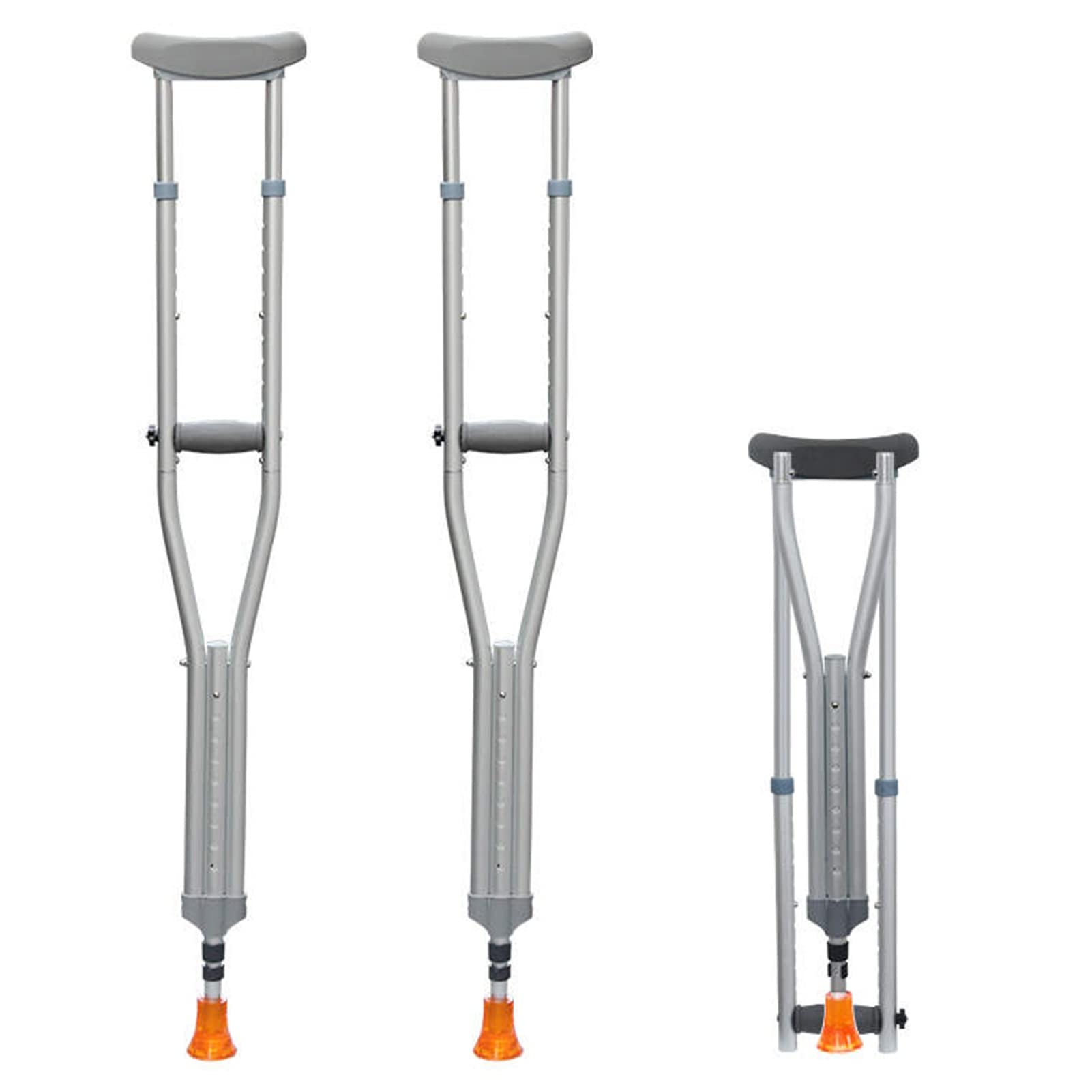 Stampelle per Adulti, stampelle Pieghevoli ascellari (1 Paio), stampelle in Alluminio Leggero per Viaggi o Lavoro, Accessori per la Mobilità Medica per disabili