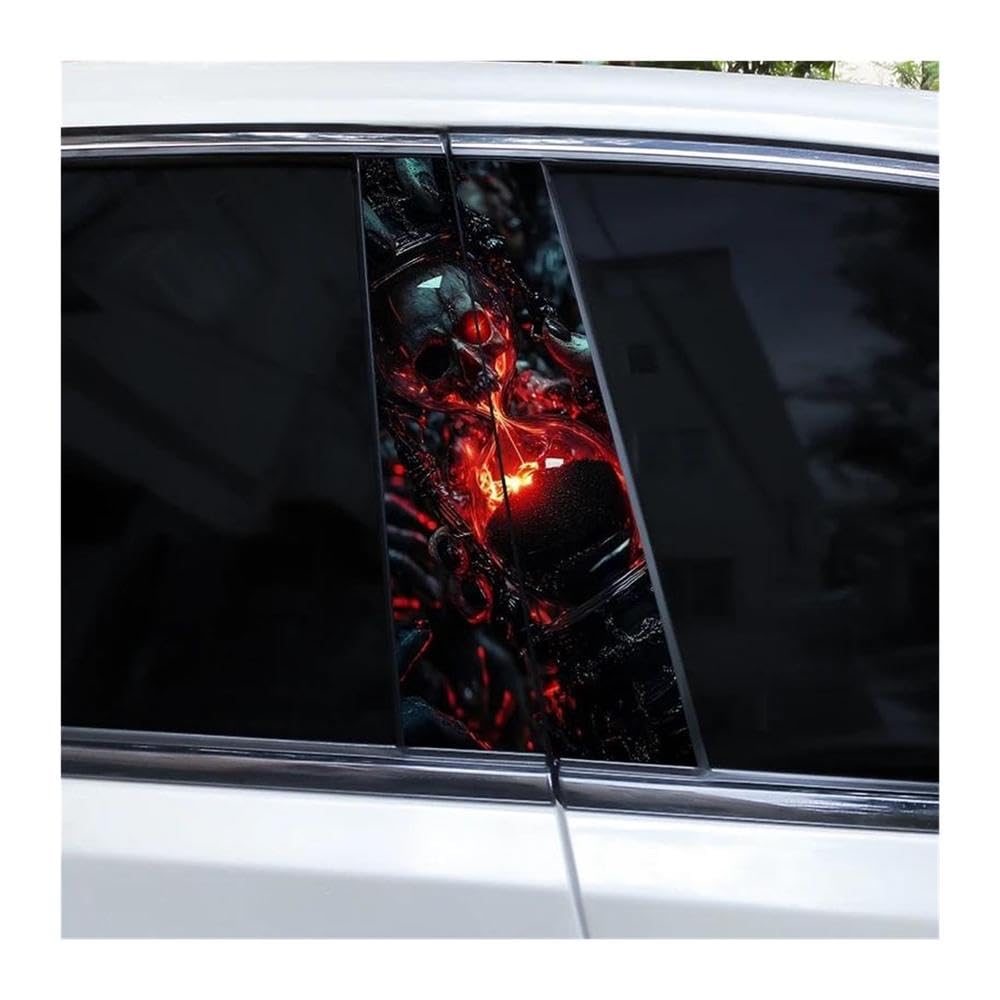 Decorative Items 2pcs Horror Grim Reaper Car Door Pillar Sticker DIY Skull Vinyl Sticker Car B-Pillar Sticker(H)