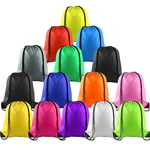 KUUQA 15 Pcs Drawstring Backpack Bags Bulk Drawstring Bag String Backpackpackpack Cinch Sack Pull String Bags Gym Backpack Bags for Yoga Traveling Outdoor Sports