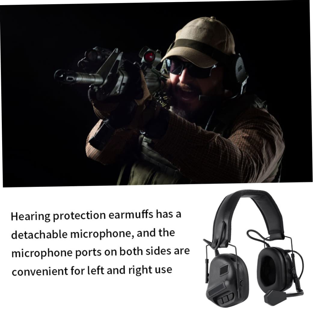 Orejeras electrónicas Reducción de ruido Protectores auditivos Protección auditiva Auriculares antirruido con micrófono para mujeres y hombres Negro y 1