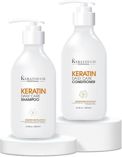 KERATOUCH 250 ML Keratin Daily Care Shampoo and Conditioner | Damaged, Treated, Dry & Frizzy Hair | Hair Smoothing & Frizz...