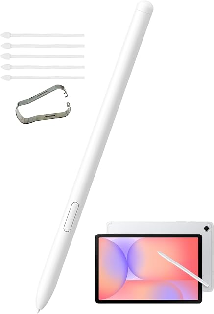 Onglet Galaxy S10 Lite Stylus Pen Touch écran Style S pièce de remplacement de stylo pour Samsung Galaxy Tab S10 Lite avec Tweezer pour Conseils/Nibs (Blanc)