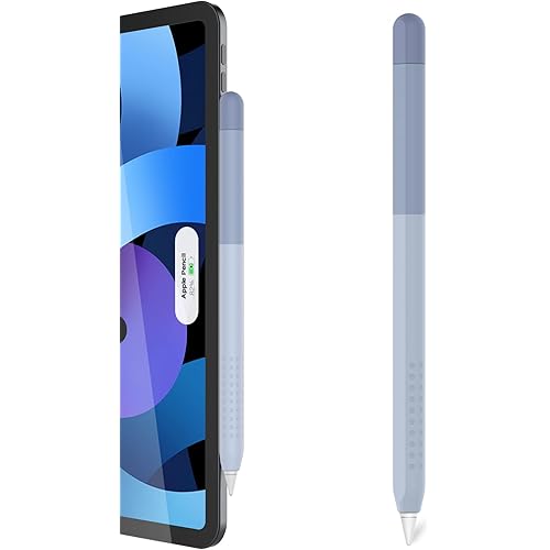 Delidigi Case for Apple Pencil Pro and Apple Pencil 2nd Generation Gradient Color Silicone Protective Cover Sleeve Accessories Compatible with iPencil Magnetic Charging and Double Tap-Lavender Grey