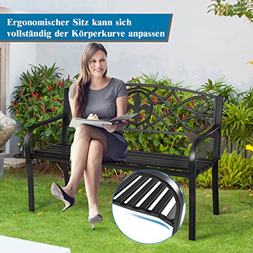 Gartenbank Aus Metall Mit Rückenlehne – Robust, Wetterfest & Bequem Für Terrasse, Garten Oder Veranda