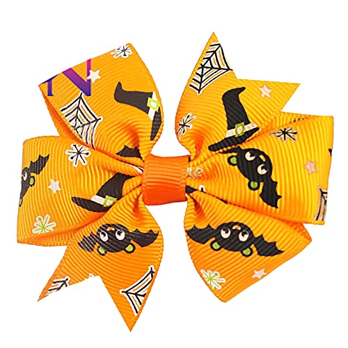 Noeud papillon Halloween pour cheveux grand ruban à clip pour fille