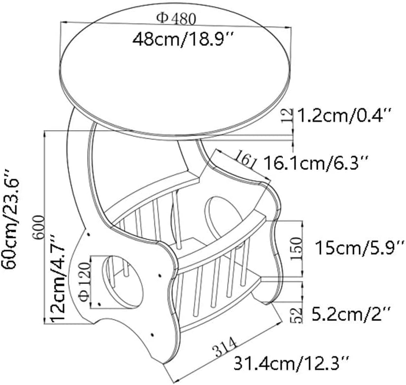 Miniatura 3 de Mesa de centro rústica simple mesa auxiliar pequeña sala de estar balcón estante sofá esquina mesa de té varios mesa auxiliar redonda sólida