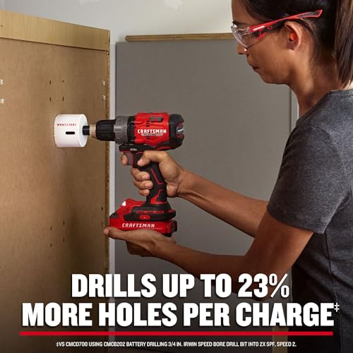 Image of CRAFTSMAN V20 1 /2 Inch Drill /Driver Kit with 2 Batteries and Charger (CMCD725D2)