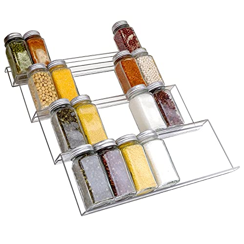 YestBuy Spice Drawer Organizer – Premium Acrylic Spice Rack – 4-Tier Spice Organizer for Drawer – Durable and Lightweight Spice Rack Drawer Organizer – Adjustable Design – 13.2x 17-inch- Clear 1 Pack