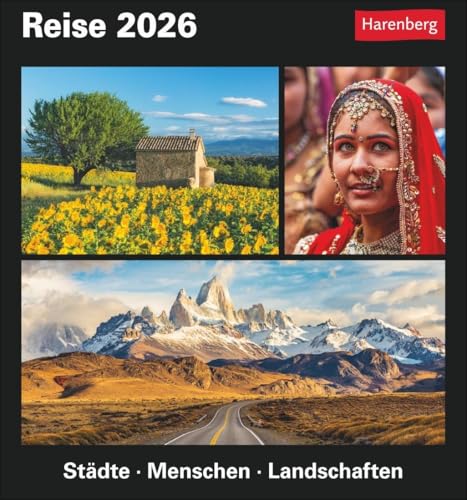 Reise Tagesabreißkalender 2026 - Kulturkalender - Städte, Menschen, Landschaften: Kalender für jeden Tag mit faszinierenden Bildern fremder Kulturen, ... Orten aus aller Welt. Tischkalender 2026