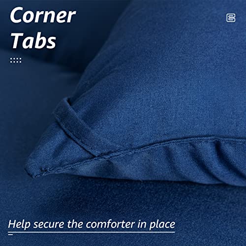 Hyleory All-Season King Size Bed Comforter - Cooling Down Alternative Quilted Duvet Insert With Corner Tabs - Winter Warm - Machine Washable - Navy Blue #TOP3