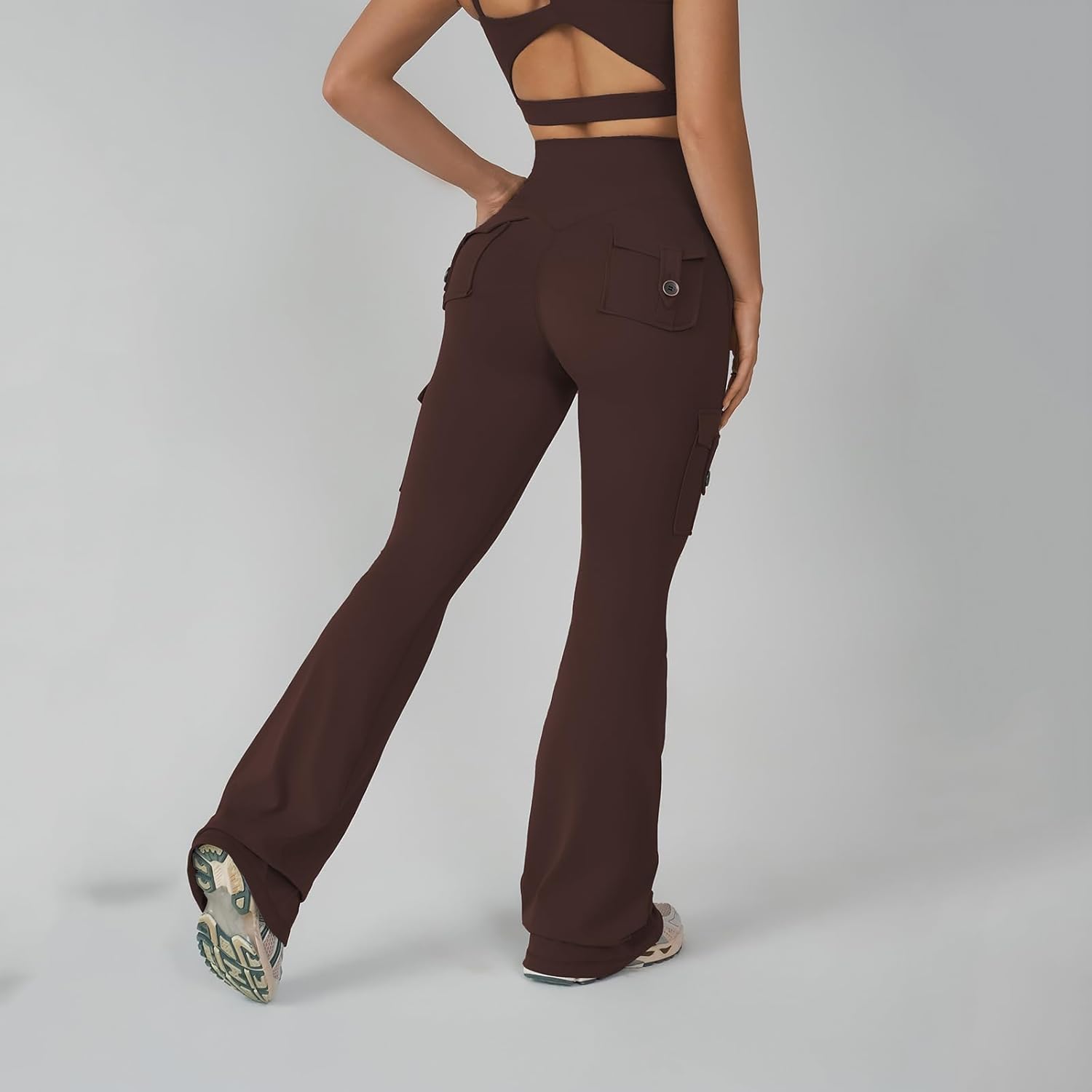 Leggings with Pockets for Women,Yoga Pants Women,High Waisted Cargo Gym,No Front Seam Leggings - Image 4