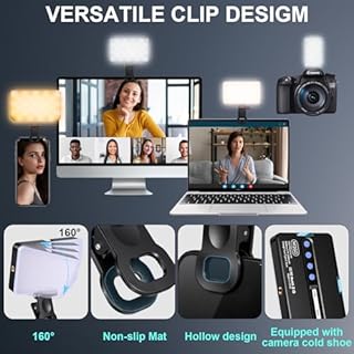 Lumière Téléphone Selfie Light, 90 LED Lampe à Selfie Portable 9 Modes d'éclairage ajustés et 10 Niveaux de luminosité pour téléphone, Ordinateur Portable