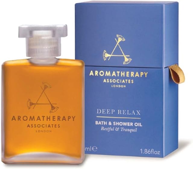 Aromatherapy Associates Deep Relax Bath & Shower Oil, 55ml - with Earthy Vetivert, Soothing Camomile and Comforting Sandalwood Essential Oils.