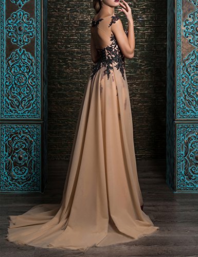 Lace Prom Dress For Girls Evening Party Gown Sweep Train Ev4292