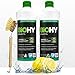 BiOHY Detergent do mycia naczyń (2 x butelka 1l) + dozownik | Wolne od szkodliwych chemikaliów i biodegradowalne | Formuła nabłyszczająca i odtłuszczająca (Spülmittel)