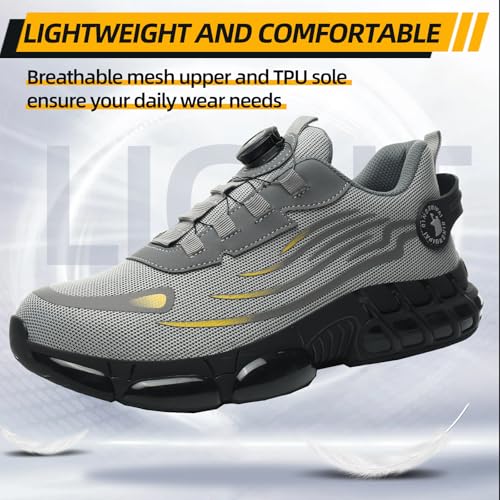 Image of Steel Toe Shoes for Men Women Safety Work Shoes Air Cushion Construction Industrial Shoes Safety Shoes Lightweight Steel Toe Sneakers for Men