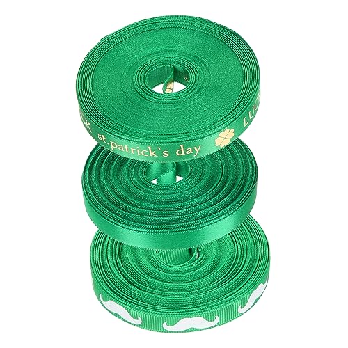 Rubans décoratifs en polyester VILLCASE : pack de 4 rouleaux Saint-Patrick premium