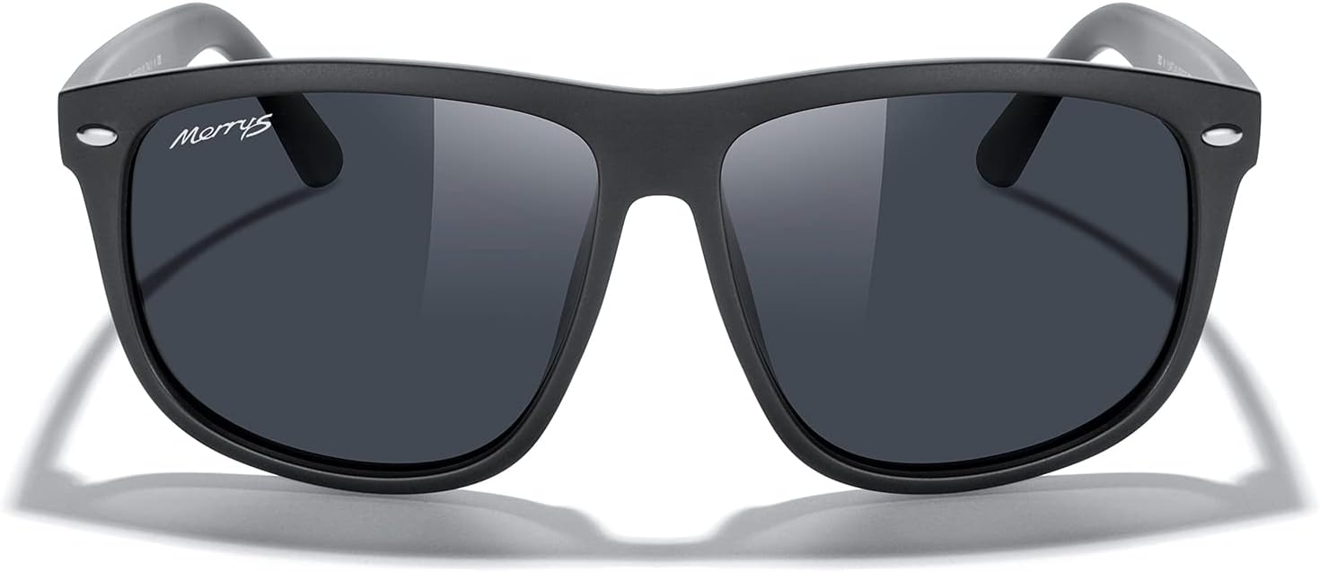 MERRY'S Men's Oversized Square Polarized Sunglasses for Driving Fishing Golfing UV400 Protection S8147
