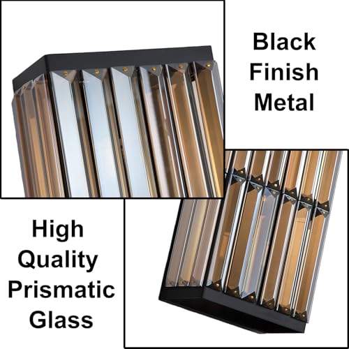 Image of Rustic Black Wall Sconce with Glass Vintage Antique Wall Light Fixture Retro Farmhouse Mid Centry Wall Sconce for Bedroom, Living Room, Mirror, Fireplace