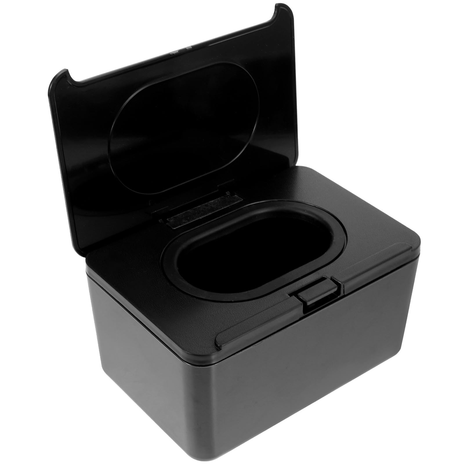 TOYANDONA Dispensador de Servilletas Negro para Escritorio, Caja para Pañuelos Tapa, Material Plástico Resistente, Organizador de Toallitas Húmedas para Hogar y Oficina, Funda para Caja