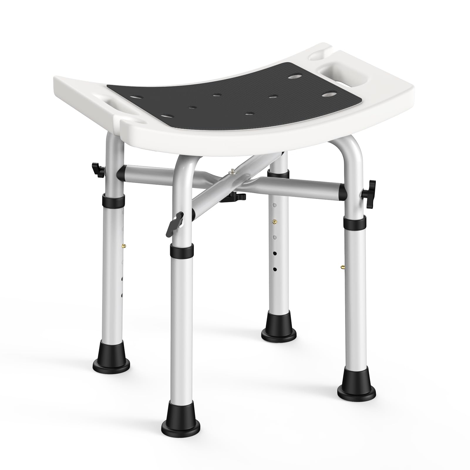 WAYES Shower Chair with Cross-Brace Support, 500lbs,Tool-Free Assembly, Height Adjustable Bathtub Chair for Elderly, Shower Stool Fit for Standard Bathtub and Small Barthtub