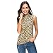 Produktbild ODJOY-FAN Weste Damen Ärmellos Rollkragen Drucken Tshirt Weste Top Damen Tanktop Weste Schlank Frauen Printed Slim Fit Turtleneck Tee Shirt Top Blouse(Gelb,XL)