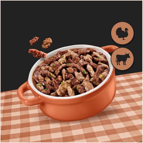 Cesar Landragout Schale Adult 14 x 150 g mit Truthahn, Kräutern & Rindfleisch Stückchen in Sauce (14er-Packung)