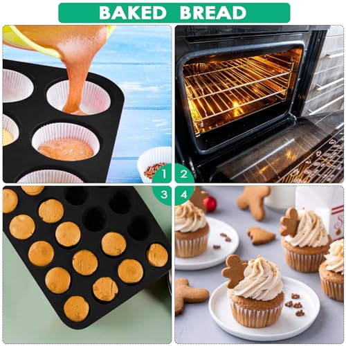 Fousenuk Mini Teglia Muffin, 2 Pezzi Stampo Muffin...