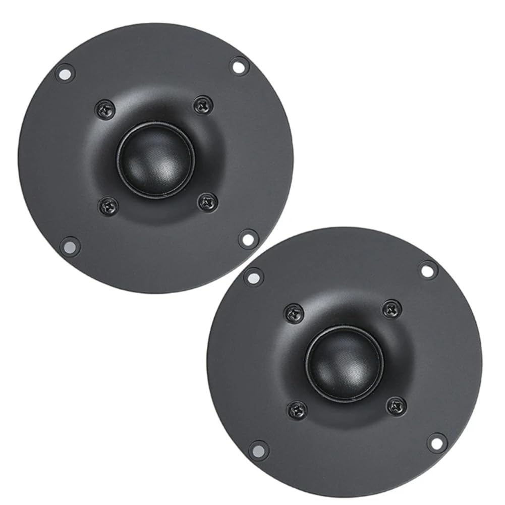 2 Haut-Parleurs Tweeter 4 Pouces 8 Ohm 60 W HiFi Haut-Parleur Dôme en Film de Soie Haut-Parleur Aigu Audio pour la Diffusion en Famille