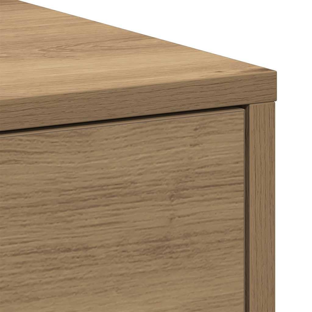 vidaXL Armario de baño Estrecho con Ruedas Madera Roble artisian