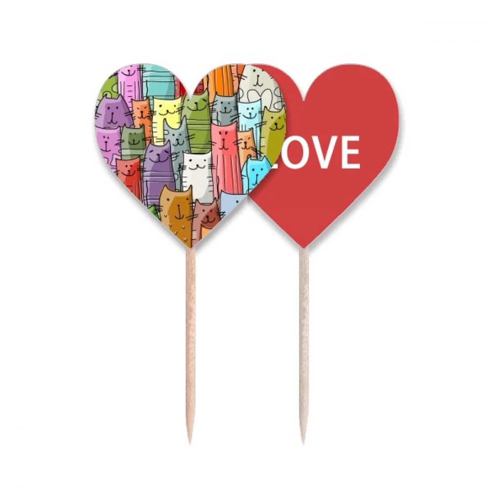 Drapeau amour cupcake chat pour buffets d'anniversaire et apéritifs dînatoires
