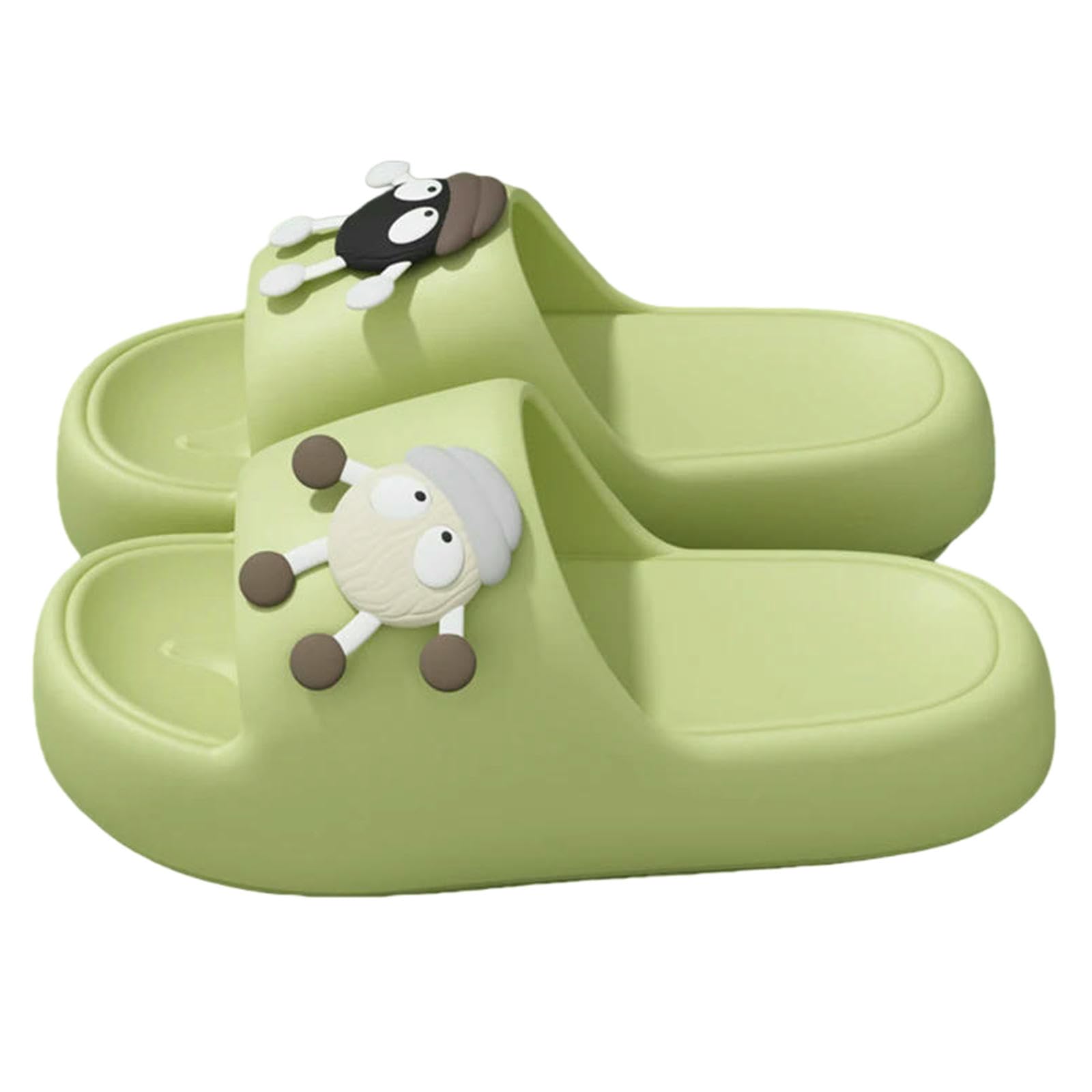 Gyios Summer Slippers Lovely Platform Women Lightweight Outdoor Non Slip Beach Flip Flops Woman Cute Eva Soft Sole Home Slides-green-38-39