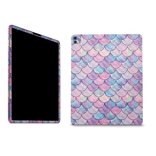 Image of MightySkins Carbon Fiber Skin Compatible with Apple iPad Pro 12.9 inch M2 6th Gen (2022) Full Wrap Kit - Mermaid Scales | Protective Durable Textured Carbon Fiber Finish | Easy to Apply | Made in The USA