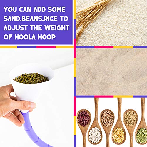 NEOWEEK Hoola Hoop for Kids, Detachable Adjustable Size Kids Hoola Hoop, Suitable for Girls, Boys and Pet Training (Pink-Purple-Yellow) - Thumbnail 4